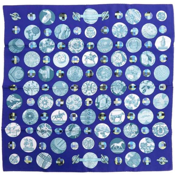 HERMES Black Silk Scarf - Picture 1 of 4